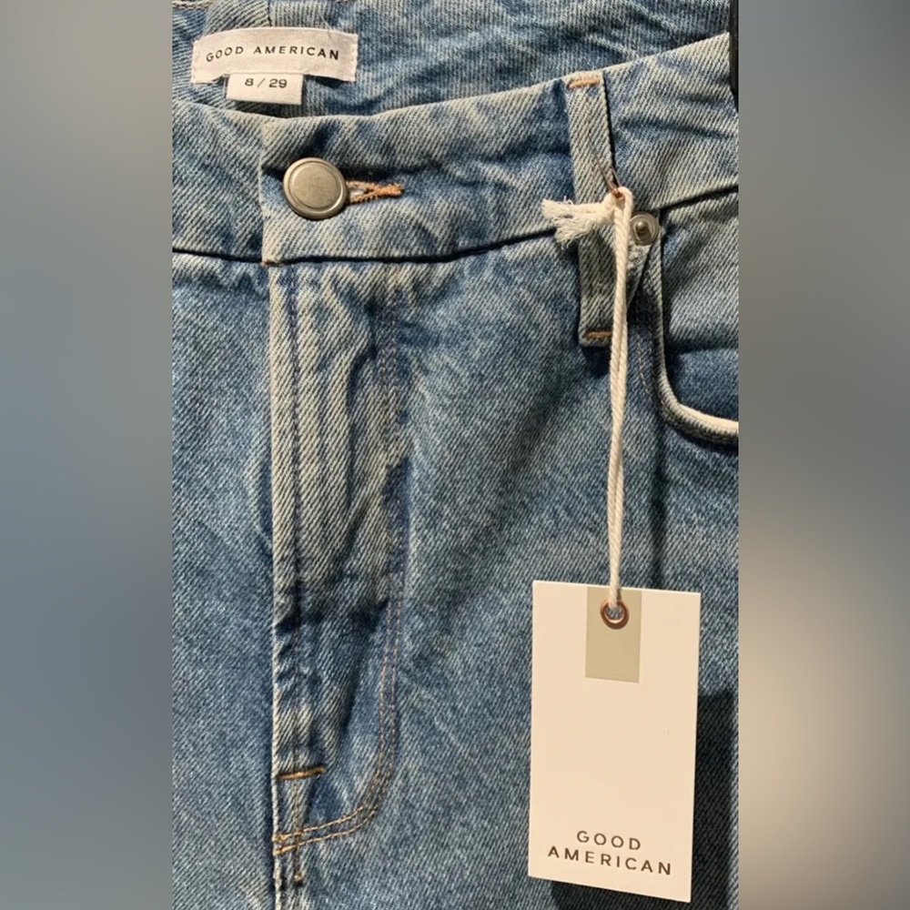 Good American Women’s Classic Bootcut Jeans High Rise Denim Indigo Med Wash Sz 8 - Picture 6 of 8
